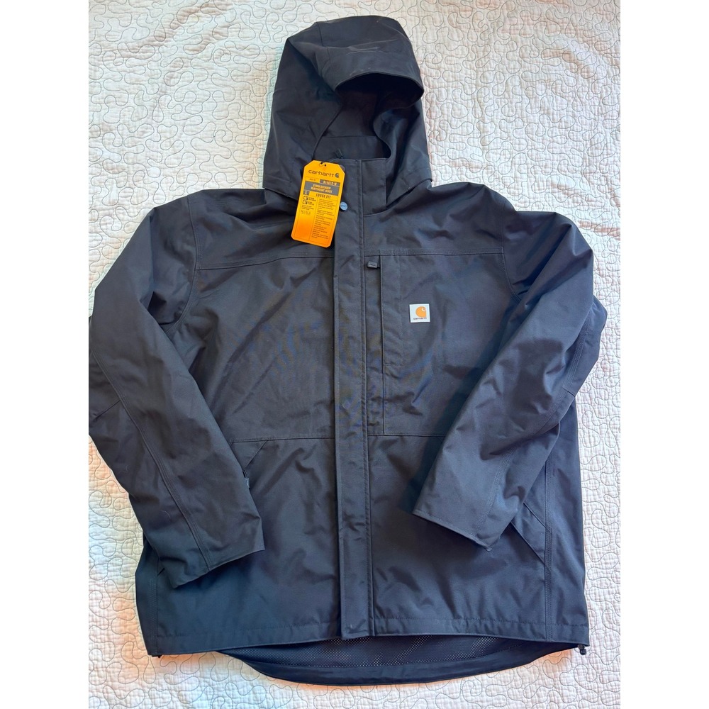 Carhartt Storm Defender Heavyweight Jacket Black OJ4670-M Mens Large Loose Fit